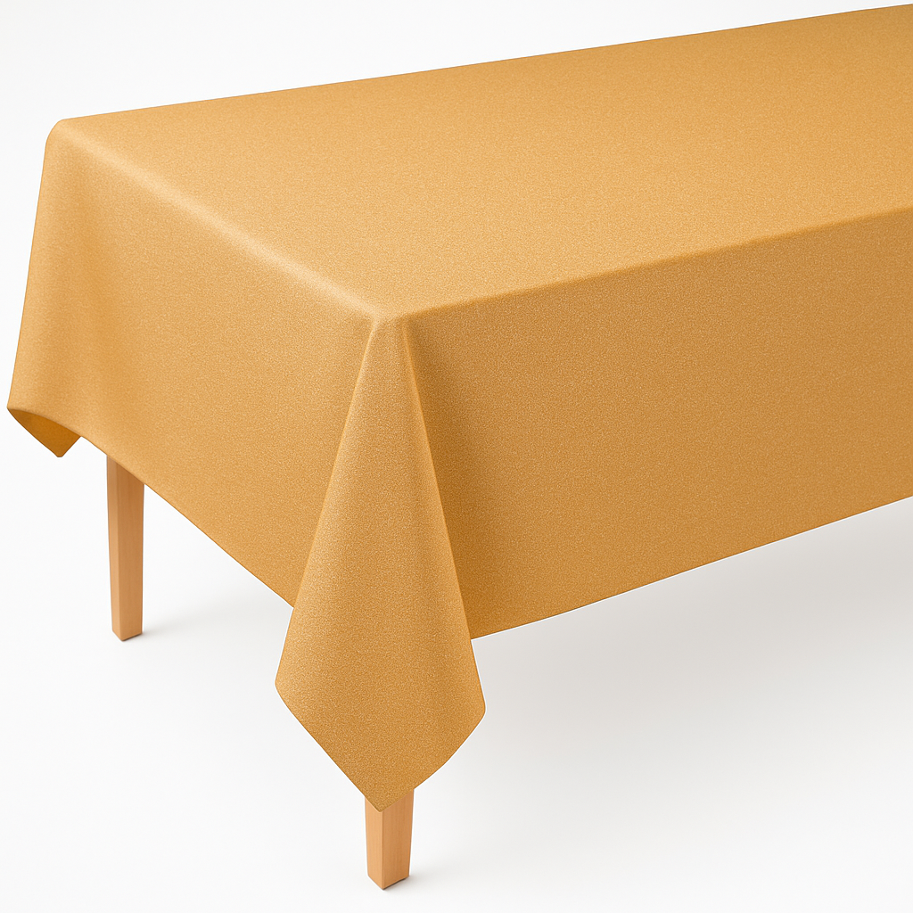 Elegant Gold Metallic Fabric Table Cover - 60" x 104"