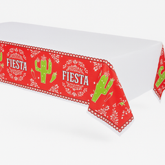 Vibrant Fiesta Paper Picado Table Cover - 54"x102" Plastic