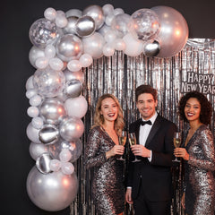 Silver Confetti Latex Balloon Garland Kit for Parties