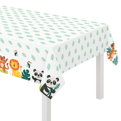 Get Wild Jungle Birthday Plastic Table Cover, 54x96 in