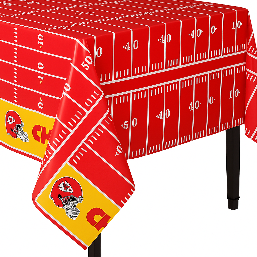 Kansas City Chiefs All-Over Print Plastic Table Cover