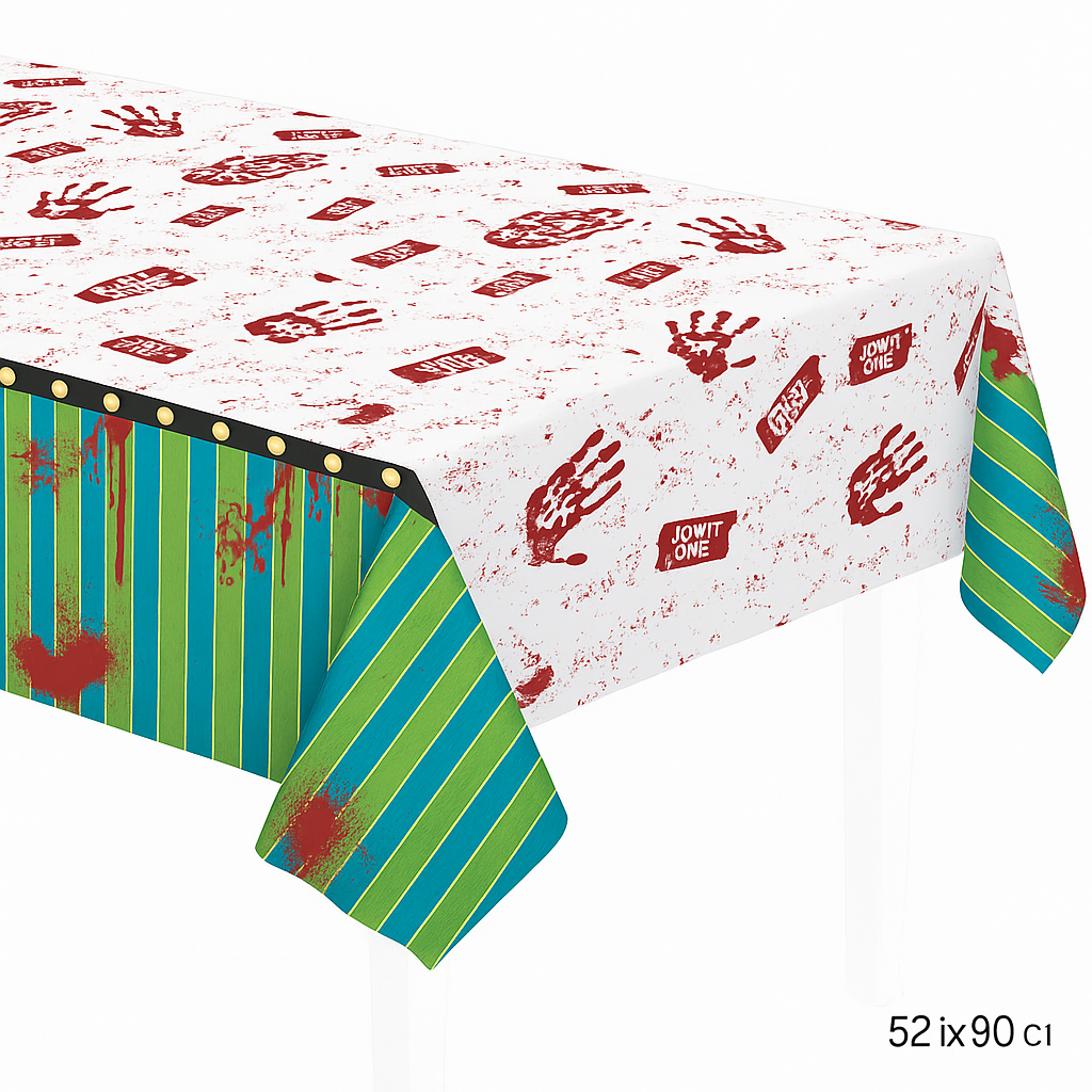 Creepy Carnival Blacklight Halloween Table Cover