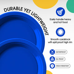 Little Gym - 9 In. Dark Blue Plastic Plates | 100 Count