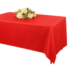Apple Red Flannel-Backed Vinyl Fitted Table Cover, 72-inch