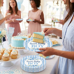 Sweet Baby Boy 7" Round Paper Plates