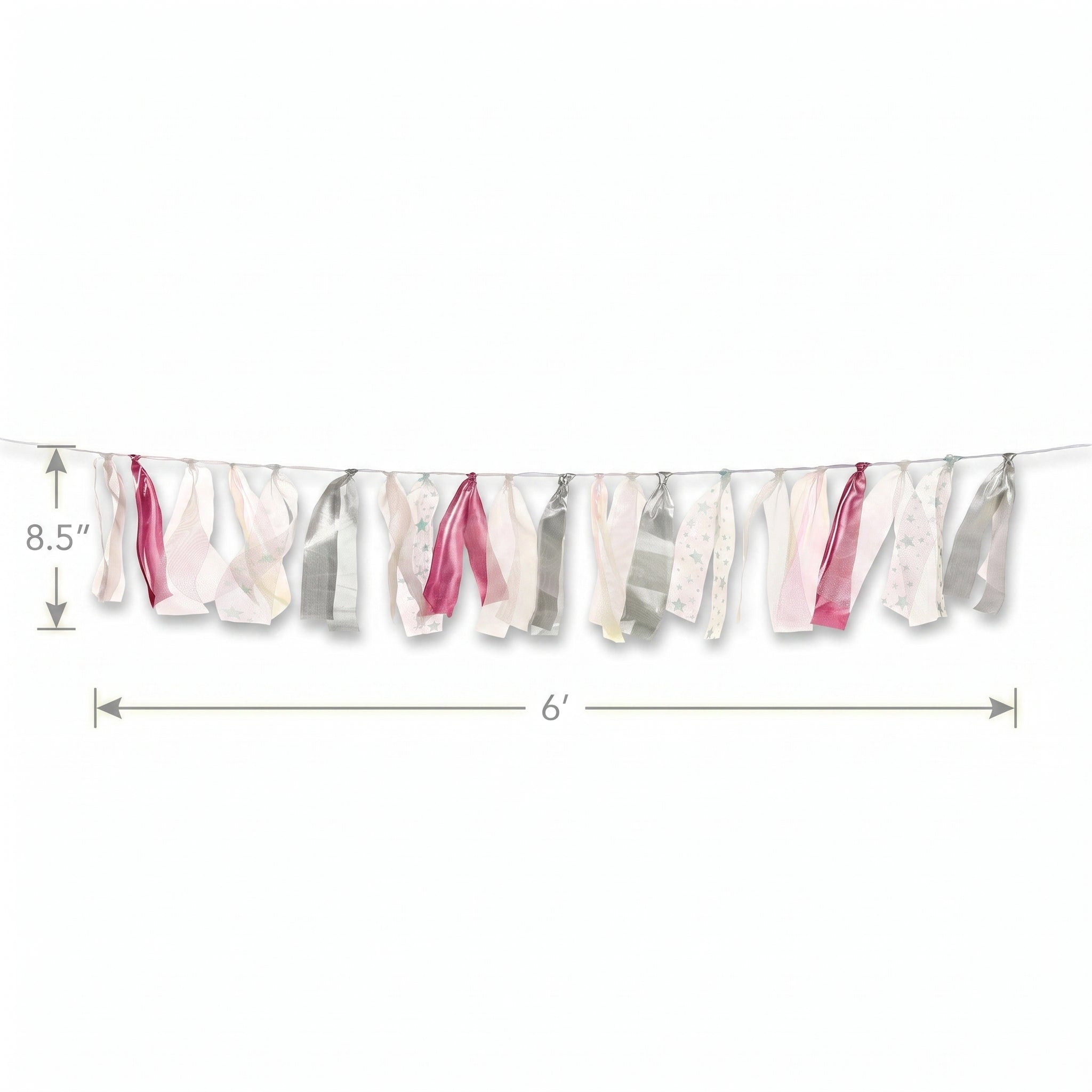 Luminous Iridescent Tulle Ribbon Garland for Kids' Birthday