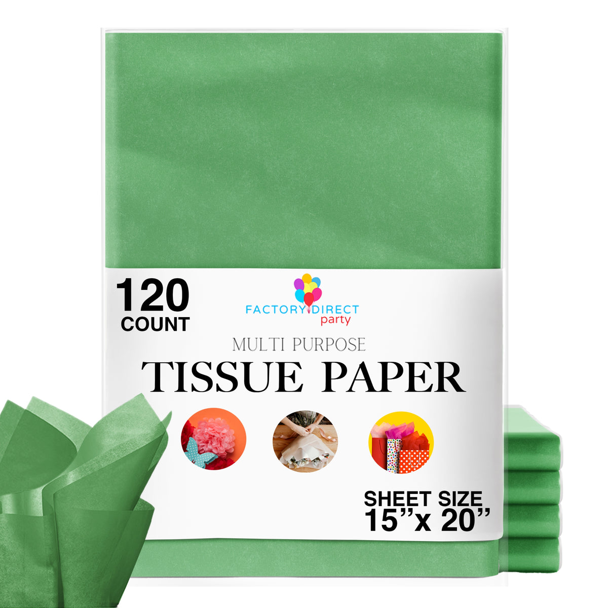 Emerald Tissue Paper 15 In. x 20 In. | 120 Sheets