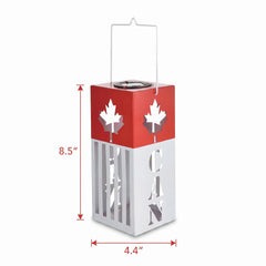 Canada Day Solar Lantern with Maple Leaf Cutouts
