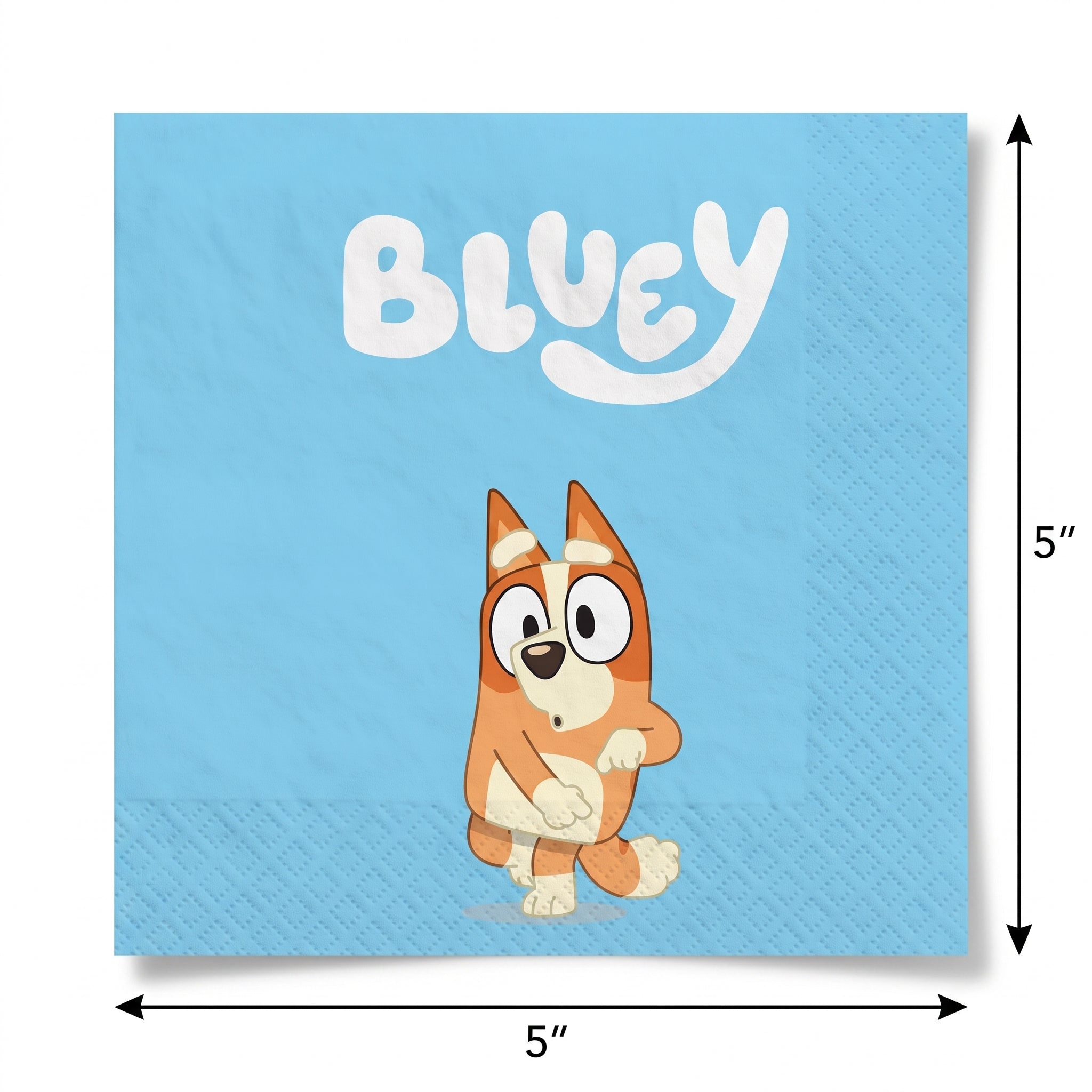 Bluey Birthday Party Beverage Napkins - 16 Pack - 5 In. X 5 In.
