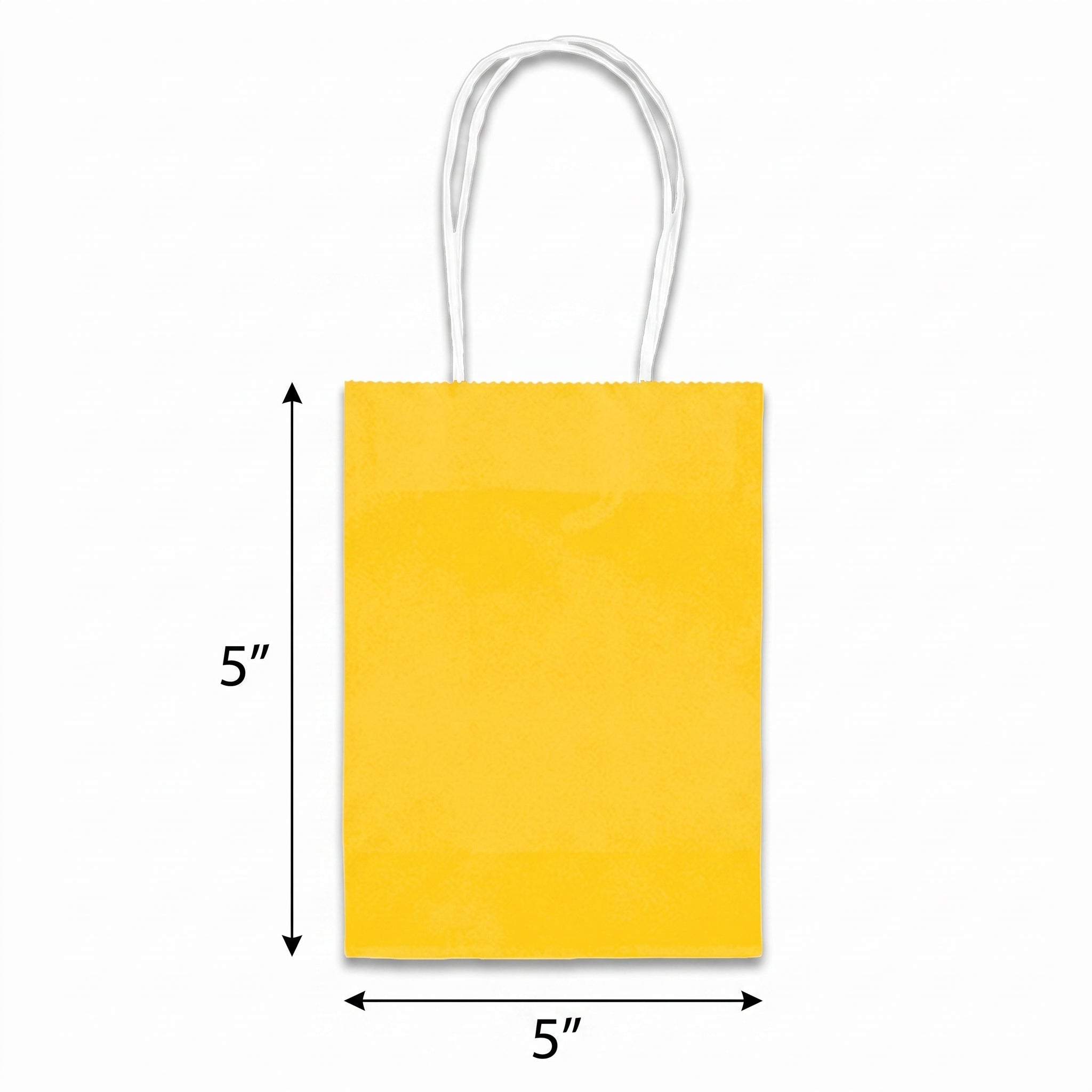 Bright Yellow Kraft Gift Bag with Handles - 5"