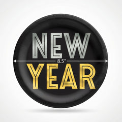 Bubbly New Year's Eve 8.5" Round Paper Plates