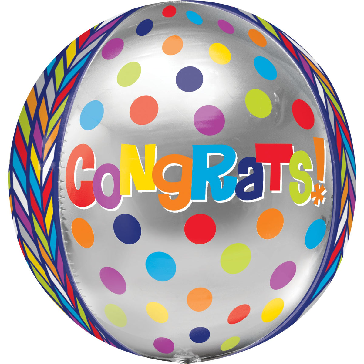 16-Inch Geometric Congrats Orbz Balloon