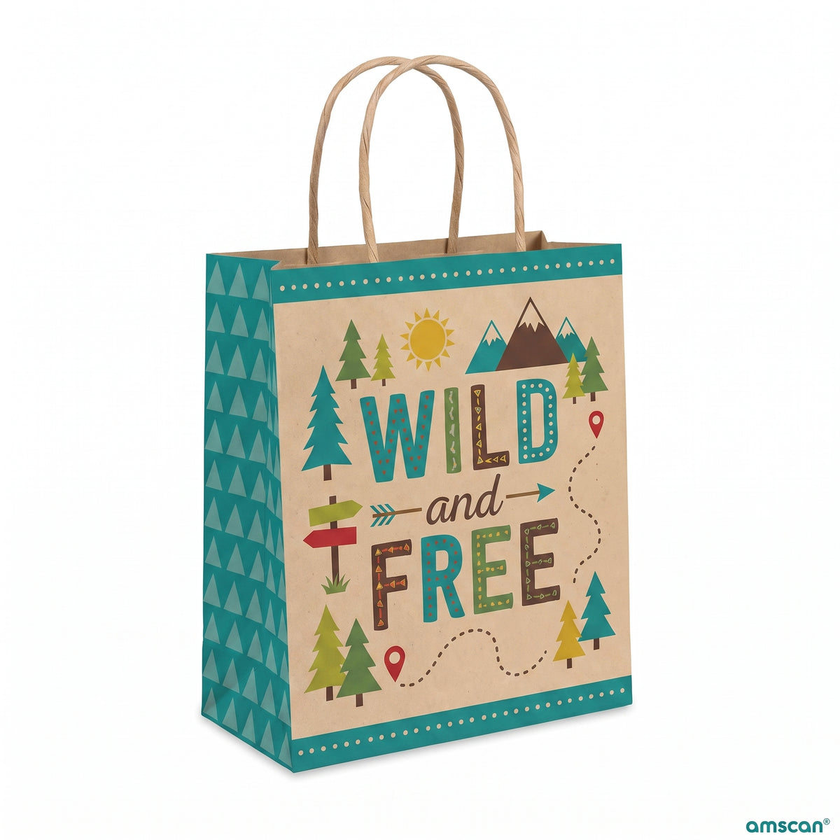 Wilderness Adventure Paper Kraft Loot Bags - 8 Pack for Baby's First Birthday