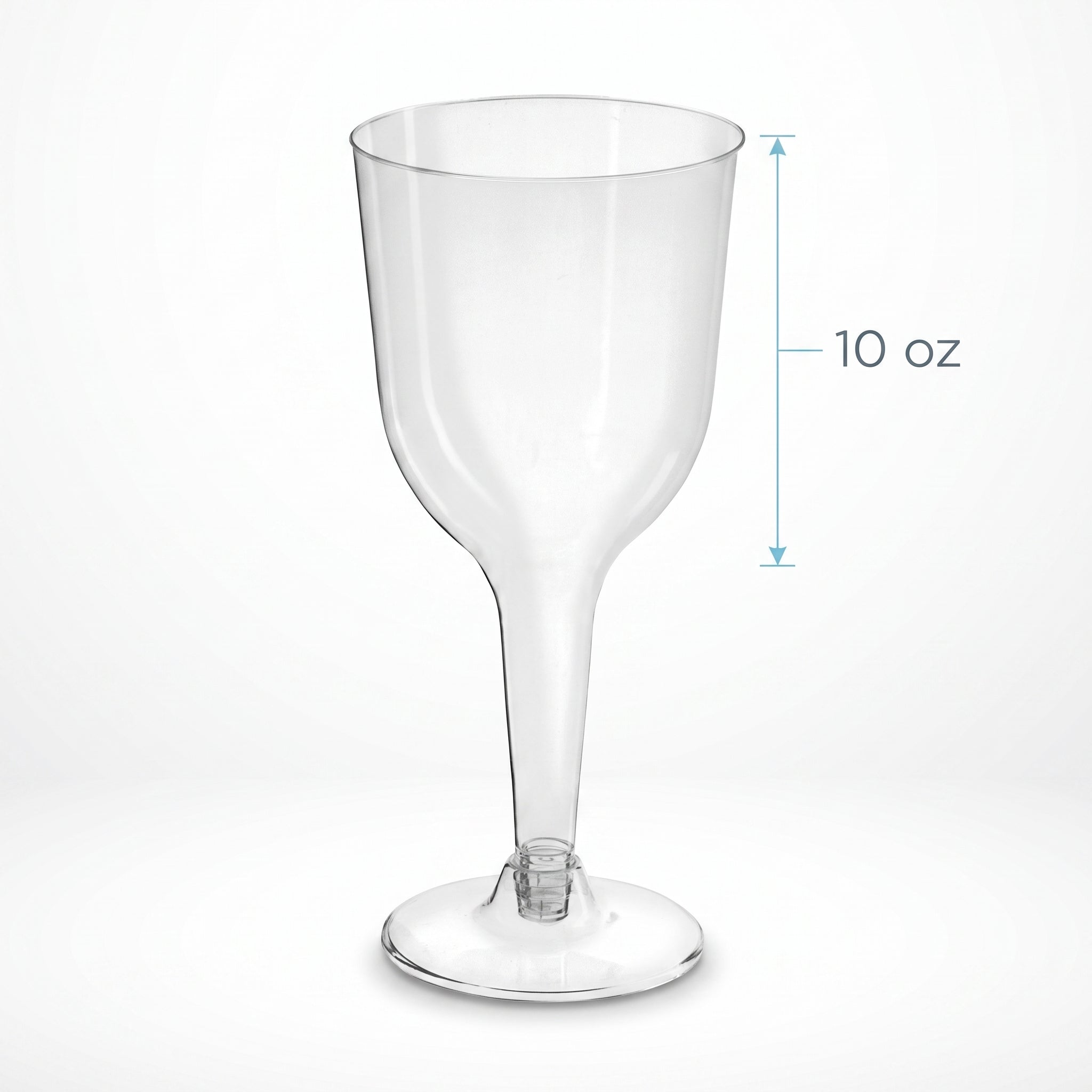 Clear Plastic Wine Glasses - 10 oz, Pack of 20