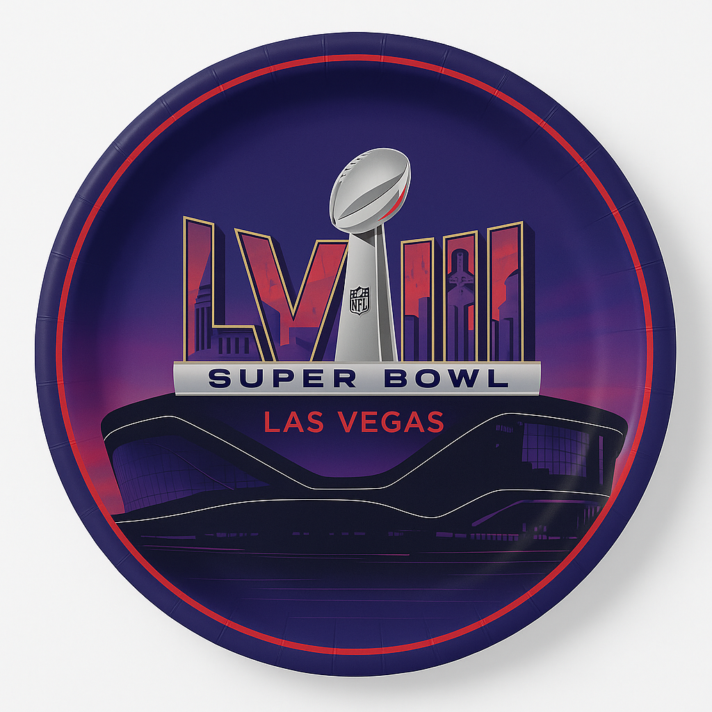 Super Bowl LVIII 10" Round Paper Plates