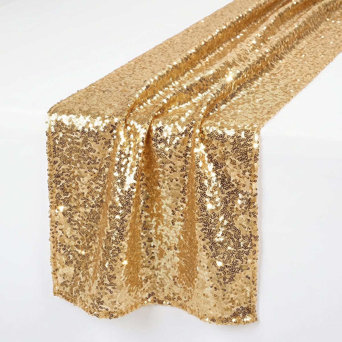 Glamorous Gold Sequin Table Runner for Weddings & Celebrations