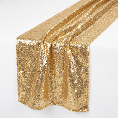 Glamorous Gold Sequin Table Runner for Weddings & Celebrations