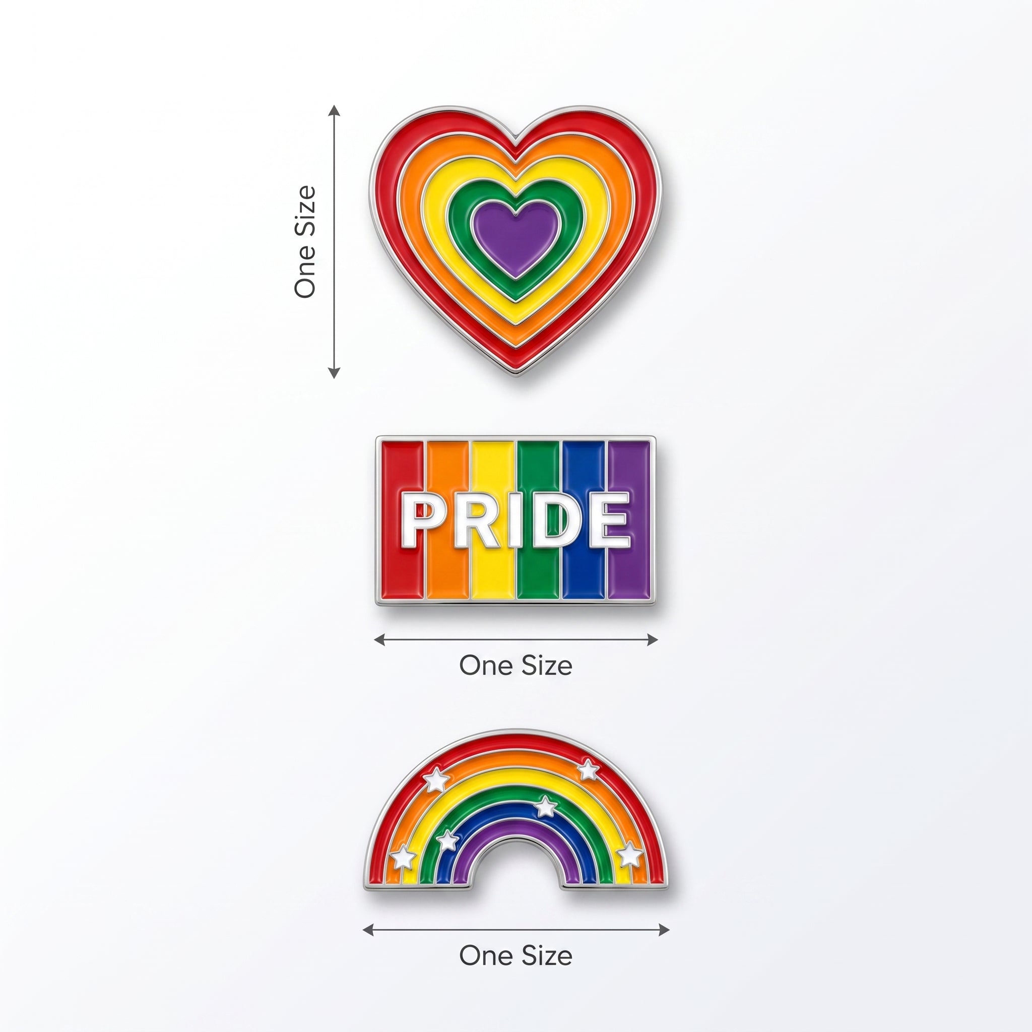 Rainbow Pride Pin Set - 3 Pack