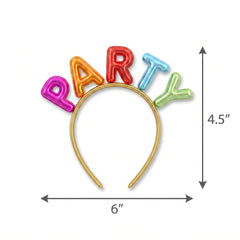 Colorful "PARTY" Balloon Letter Headband
