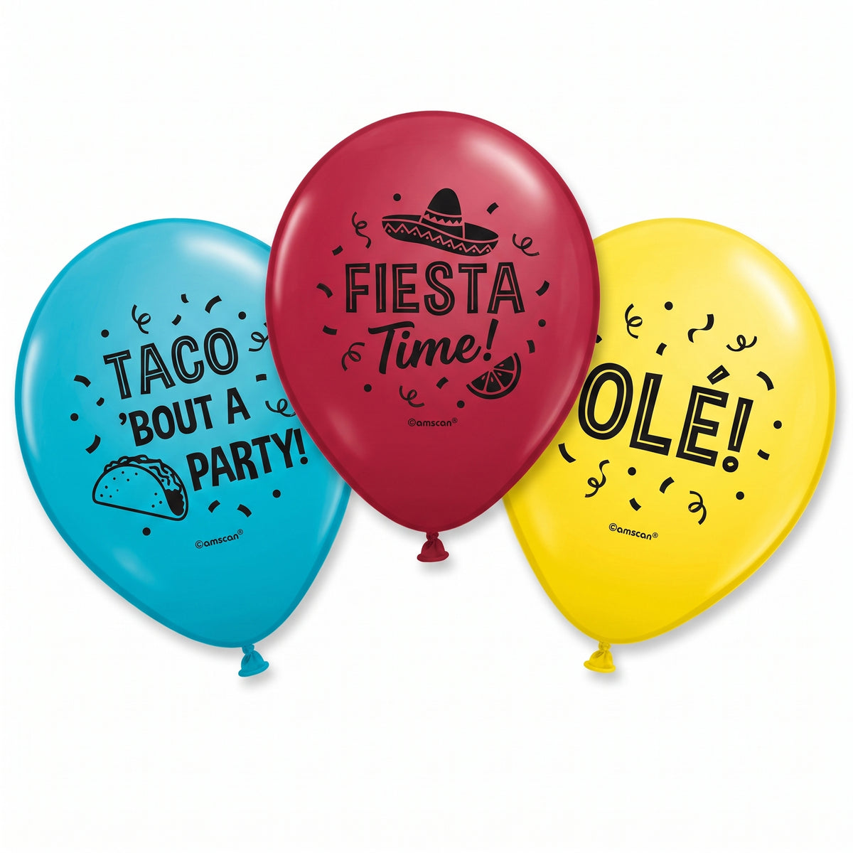 Fiesta "Taco 'Bout A Party" Latex Balloons - 12-Inch, 15-Pack