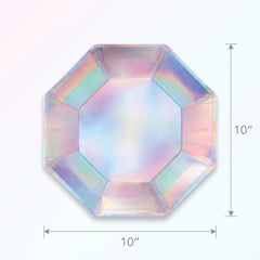 Iridescent 10" Octagonal Party Plates