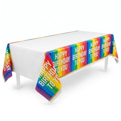 Rainbow Wishes Birthday Plastic Table Cover