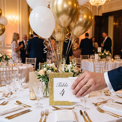 Sparkling Gold Customizable Balloon Weight Centerpiece