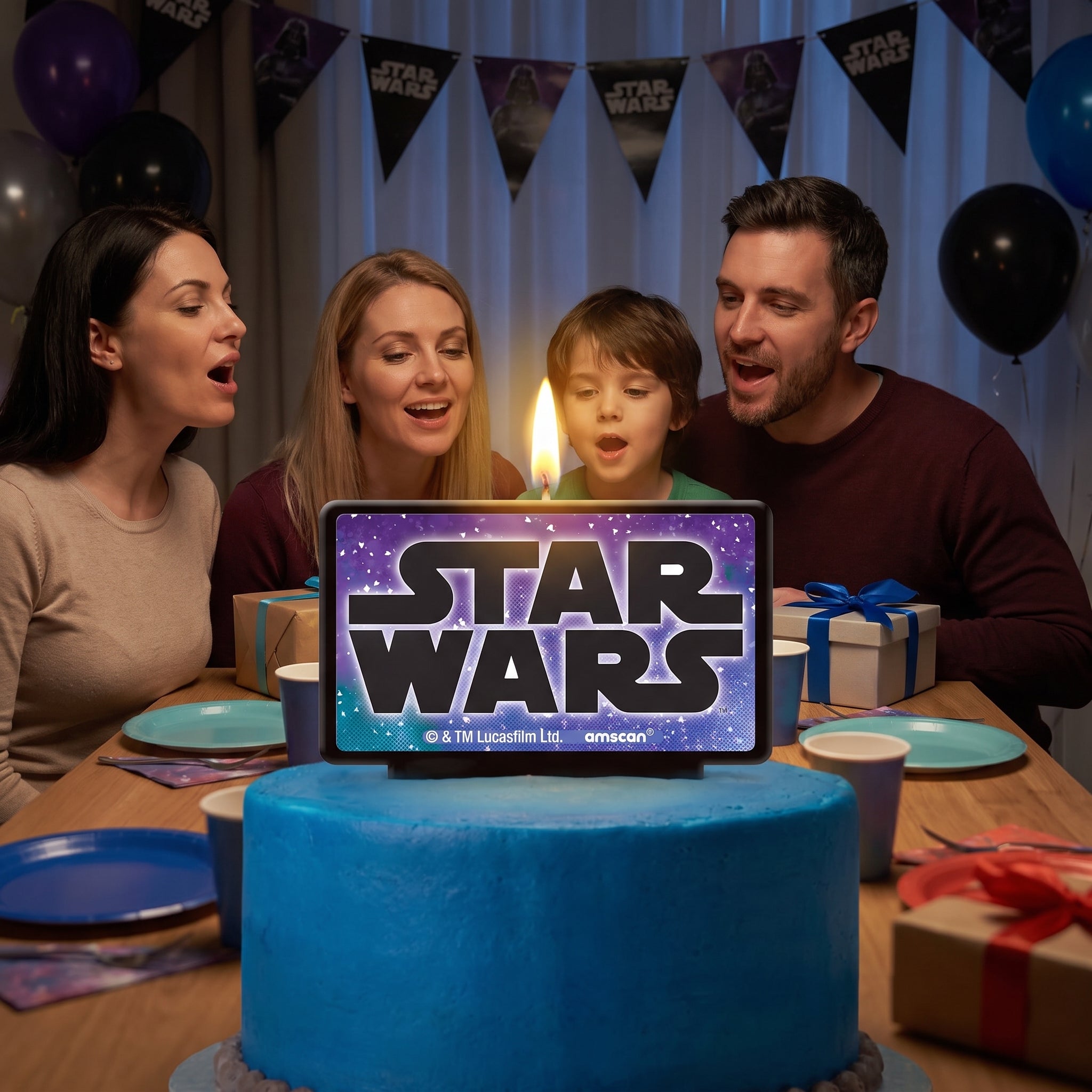 Star Wars Galaxy Birthday Candle - 4" Rectangular Wax Candle