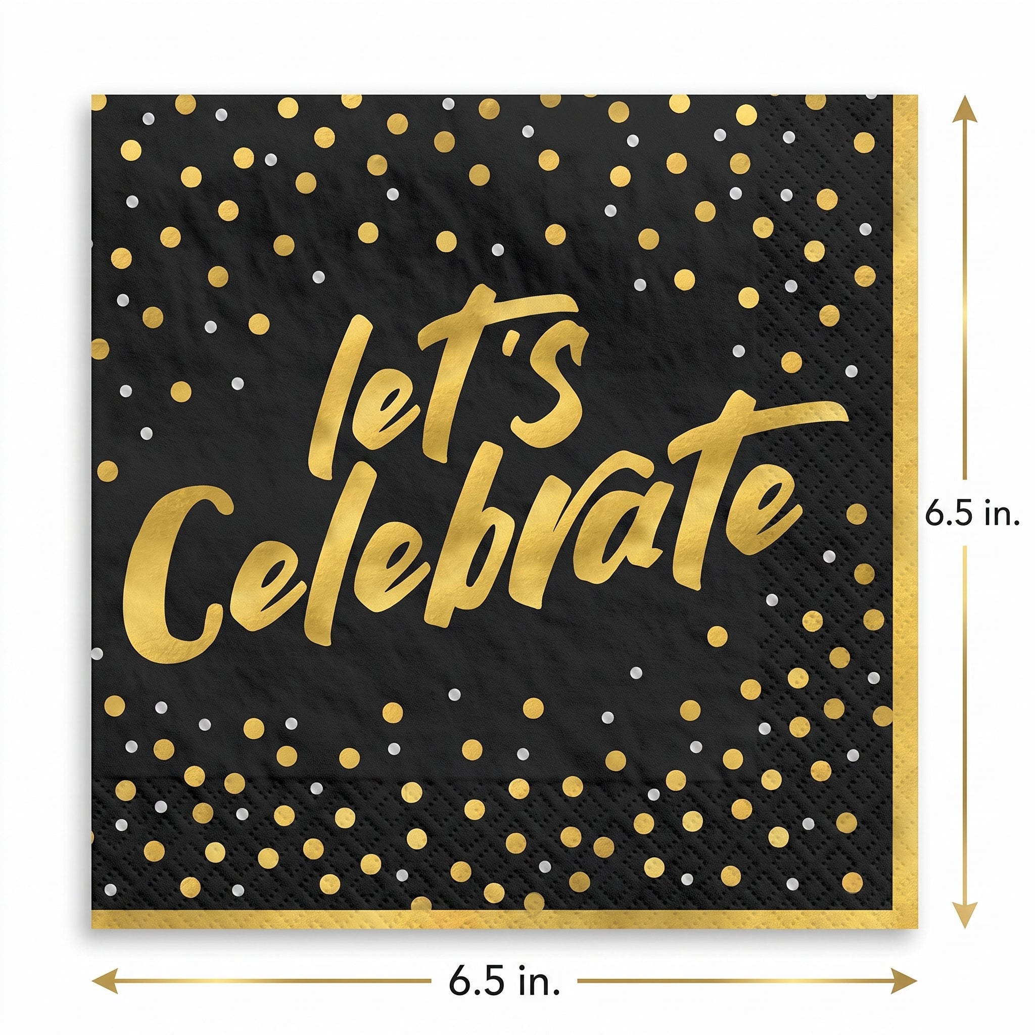 Let's Celebrate Confetti Luncheon Napkins - 6.5 In. x 6.5 In. - 16 Count