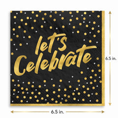 Let's Celebrate Confetti Luncheon Napkins - 6.5 In. x 6.5 In. - 16 Count