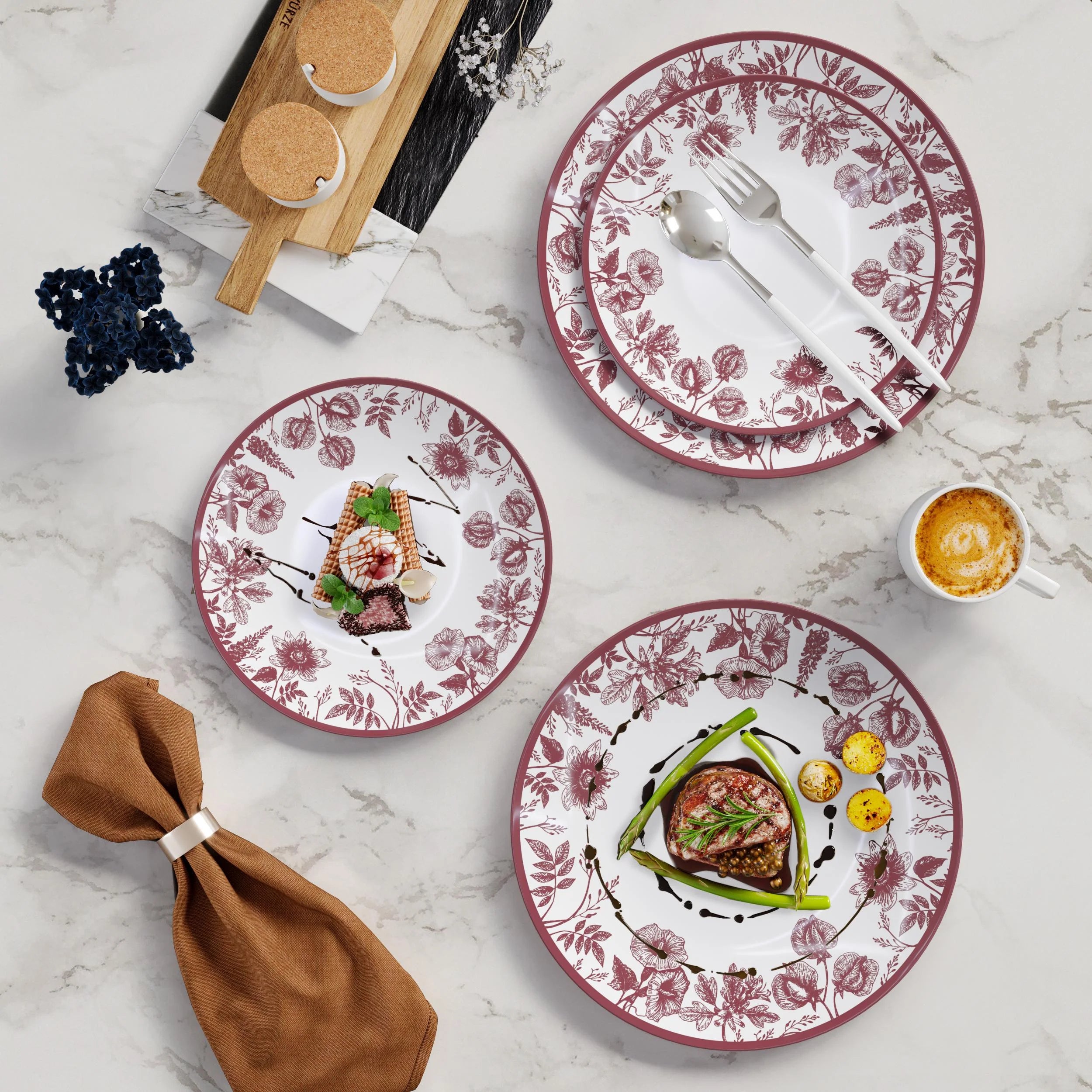 8 In. Vine Design Plastic Plates (10)