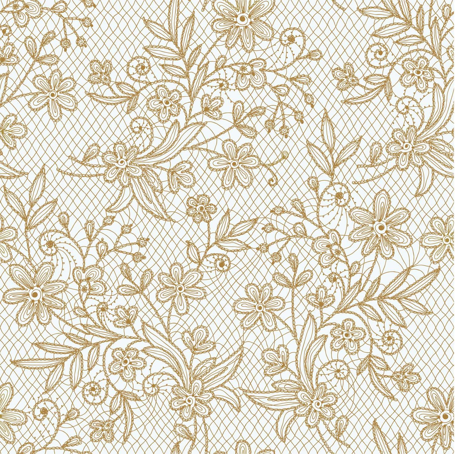 Premium Gold Floral Plastic Table Covers | 12 Count