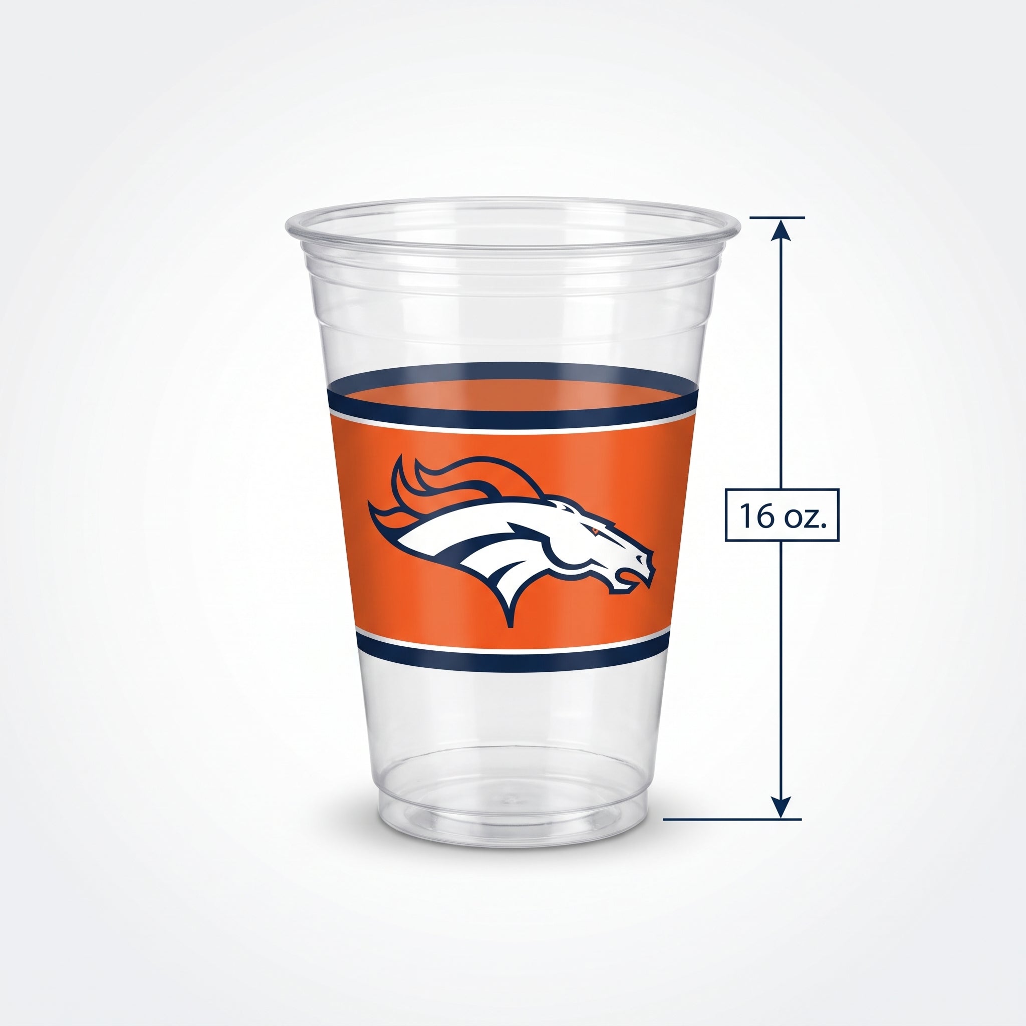Denver Broncos 16oz Plastic Cups - 25 Pack