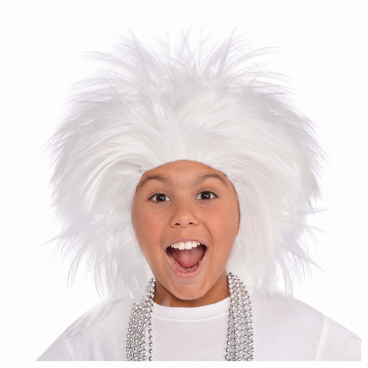 White Crazy Team Spirit Wig - One Size