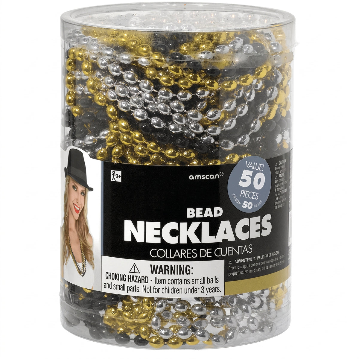 Team Spirit Bead Necklaces - Assorted Colors, 30" Length, Pack of 50