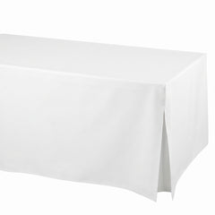 White Flannel-Backed Vinyl Fitted Table Cover, 72-Inch - 72 in.