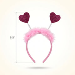 Valentine's Day Pink Heart Head Bopper
