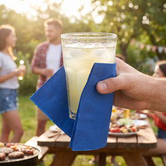 Royal Blue Beverage Napkins - Solid Color - 5 In. X 5 In.