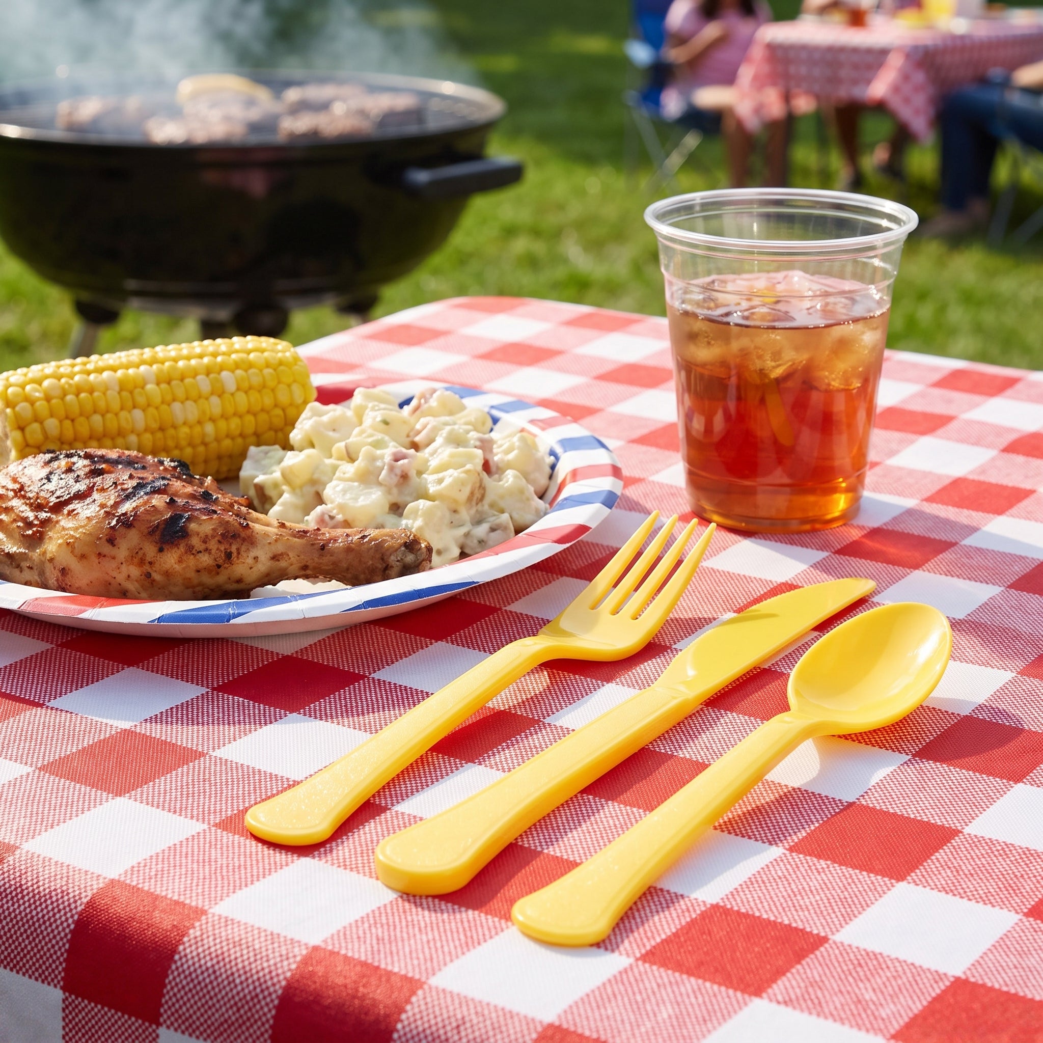 Vibrant Yellow Heavyweight Plastic Cutlery Set - 7.5 in. - 24 Count