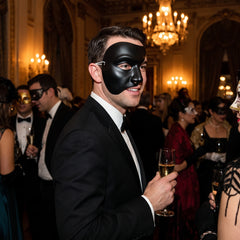 Phantom Black Half Face Mask Costume Accessory