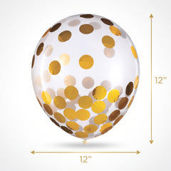 Metallic Gold Confetti Latex Balloons, 12-Inch, 6-Pack