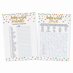 Baby Shower Word Scramble & Search Game Set