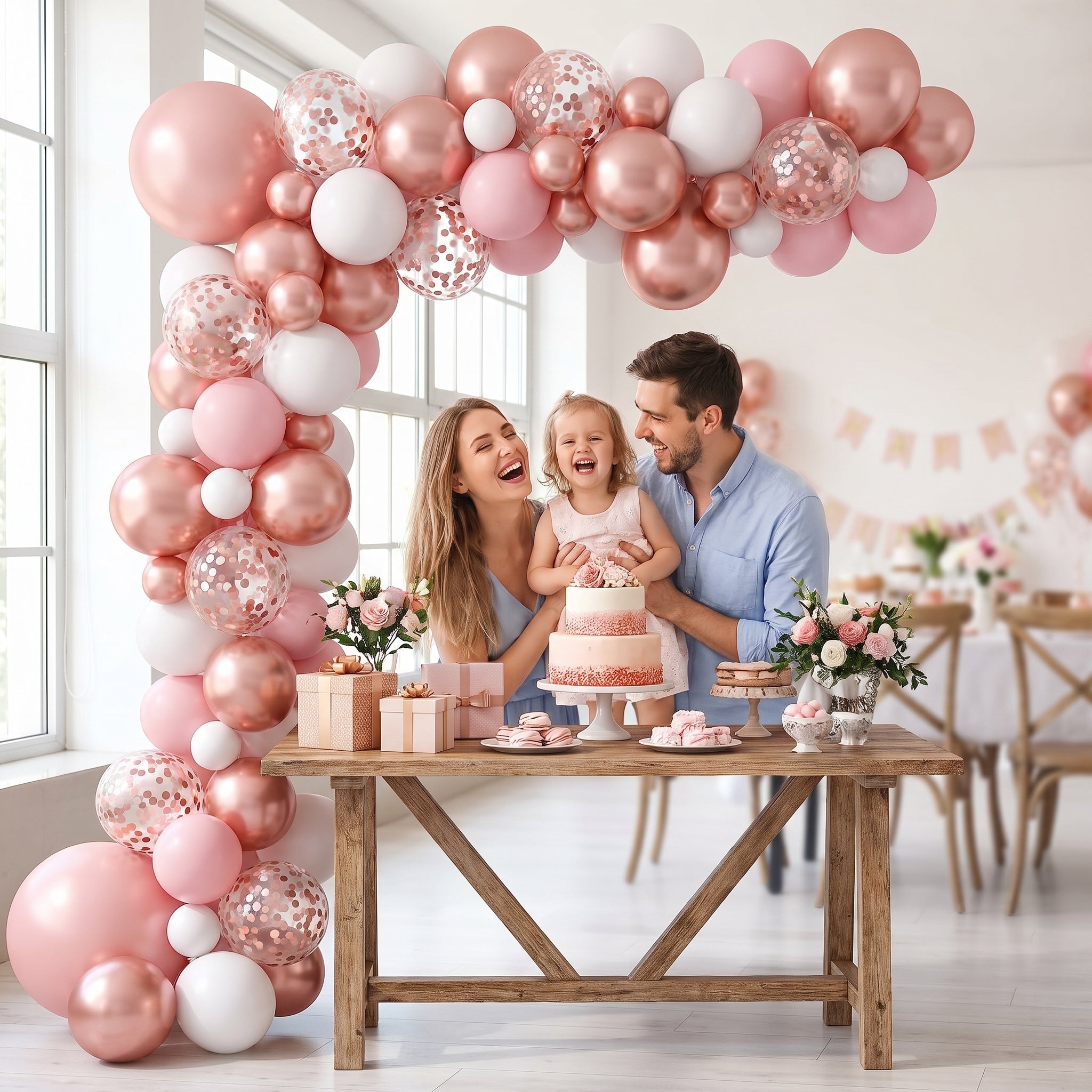 Rose Gold Balloon Garland Kit - Elegant Latex Balloons for Any Celebration
