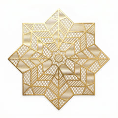 Gold Star Geometric Eid Placemat, 15-Inch