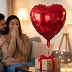 Radiant Red Heart-Shaped Metallic Balloon - 18-Inch