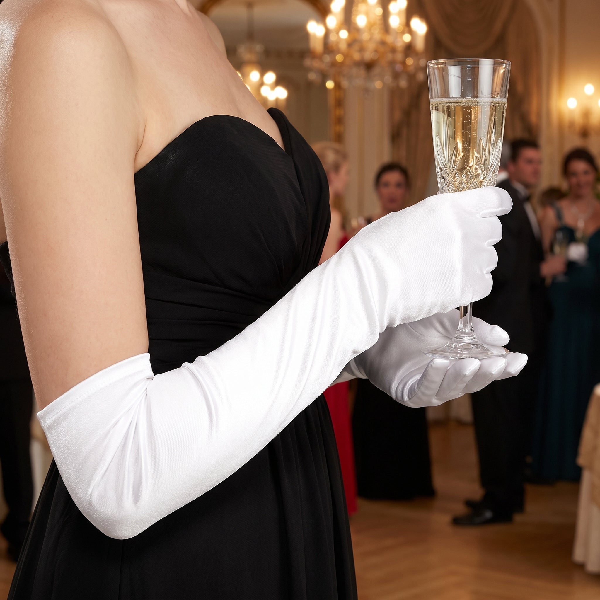 Elegant Long White Gloves for Adults