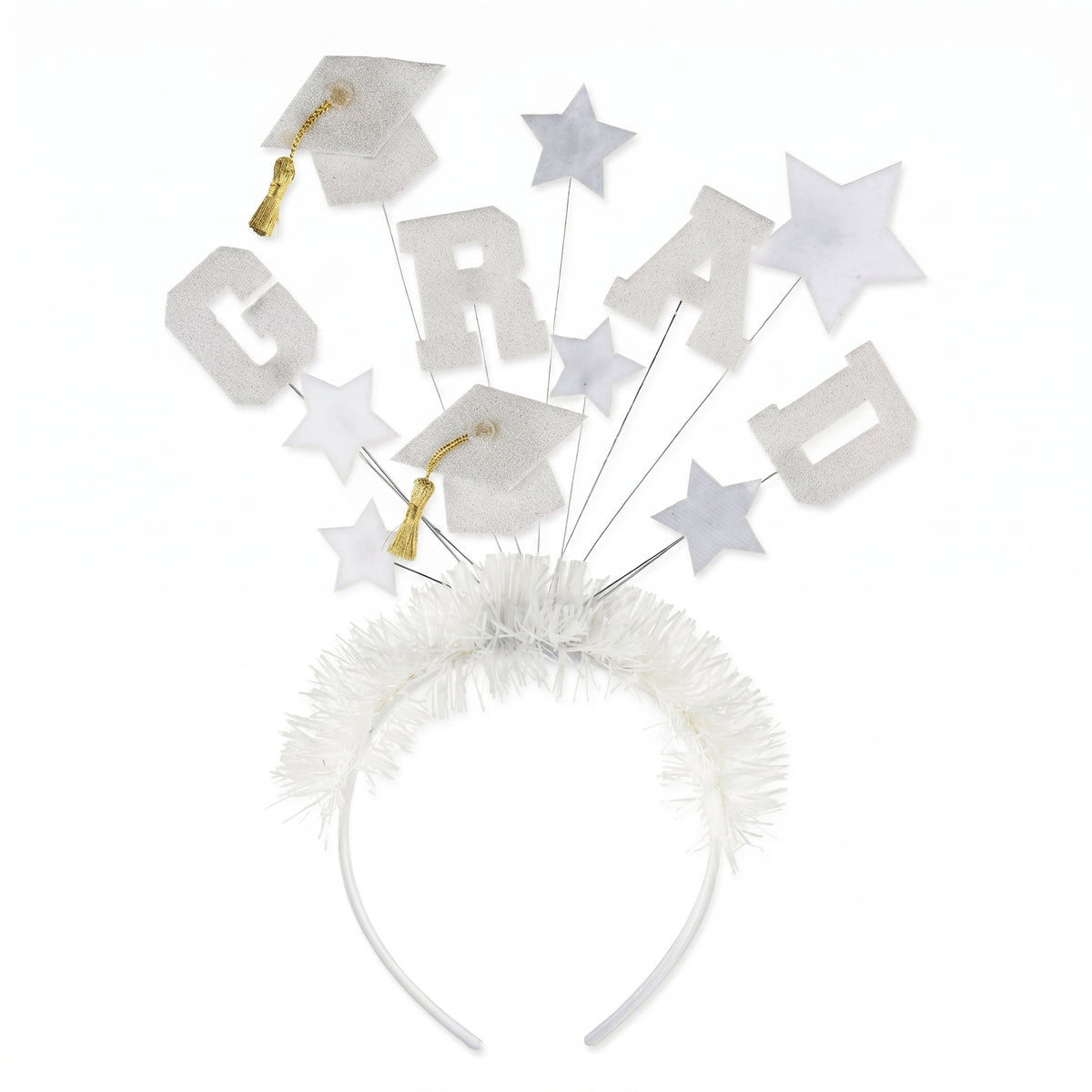 Sparkling GRAD Graduation Headband - White