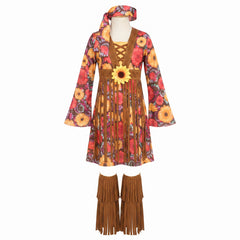 Flower Power Hippie Costume for Girls - Child M (8-10)