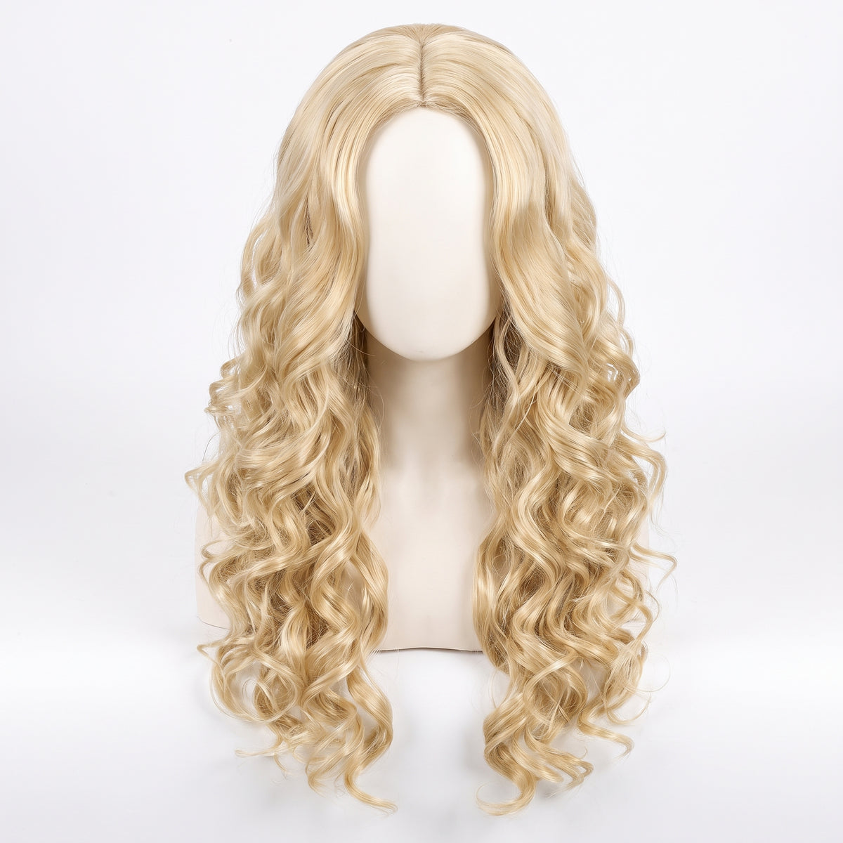 Long Blonde Curly Wig - Perfect for Halloween