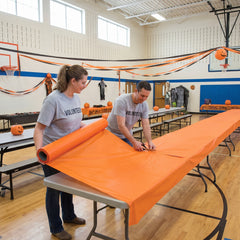 Vibrant Orange Plastic Table Cover Roll - 40" x 100'
